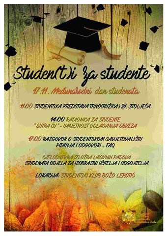 Međunarodni dan studenata - 17. studenoga u studentskom klubu "Božo Lerotić"